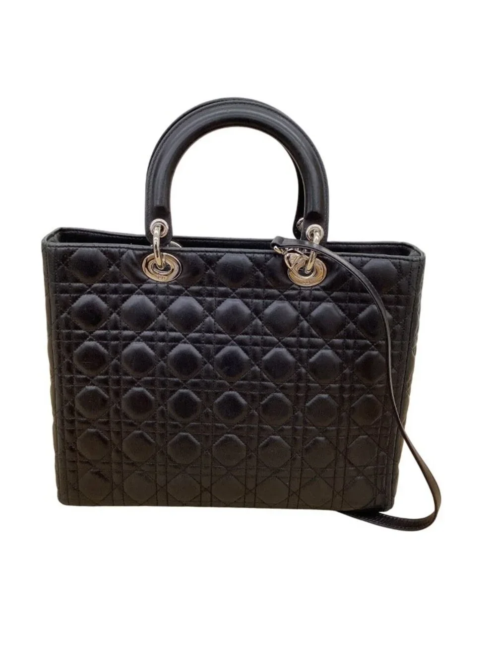 Dior Lady Cannage Stitch 2-Way Bag Black